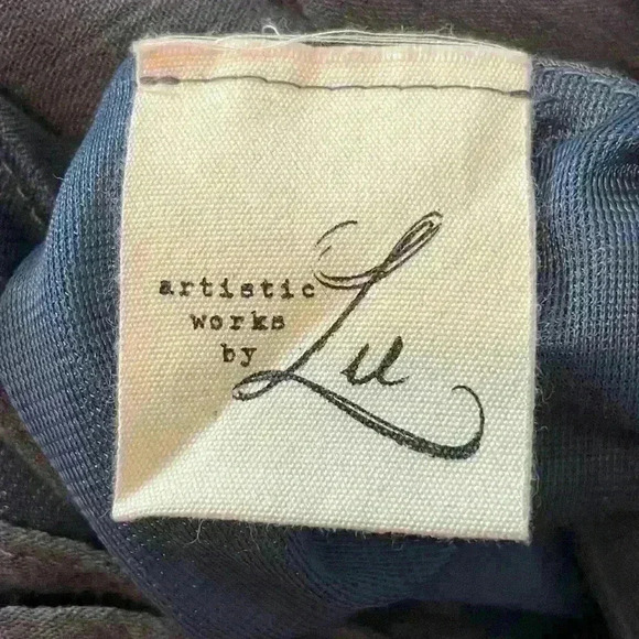 Embroidered Slate Gray Dress Size Small Cotton Polyester Blend - Picture 5 of 7